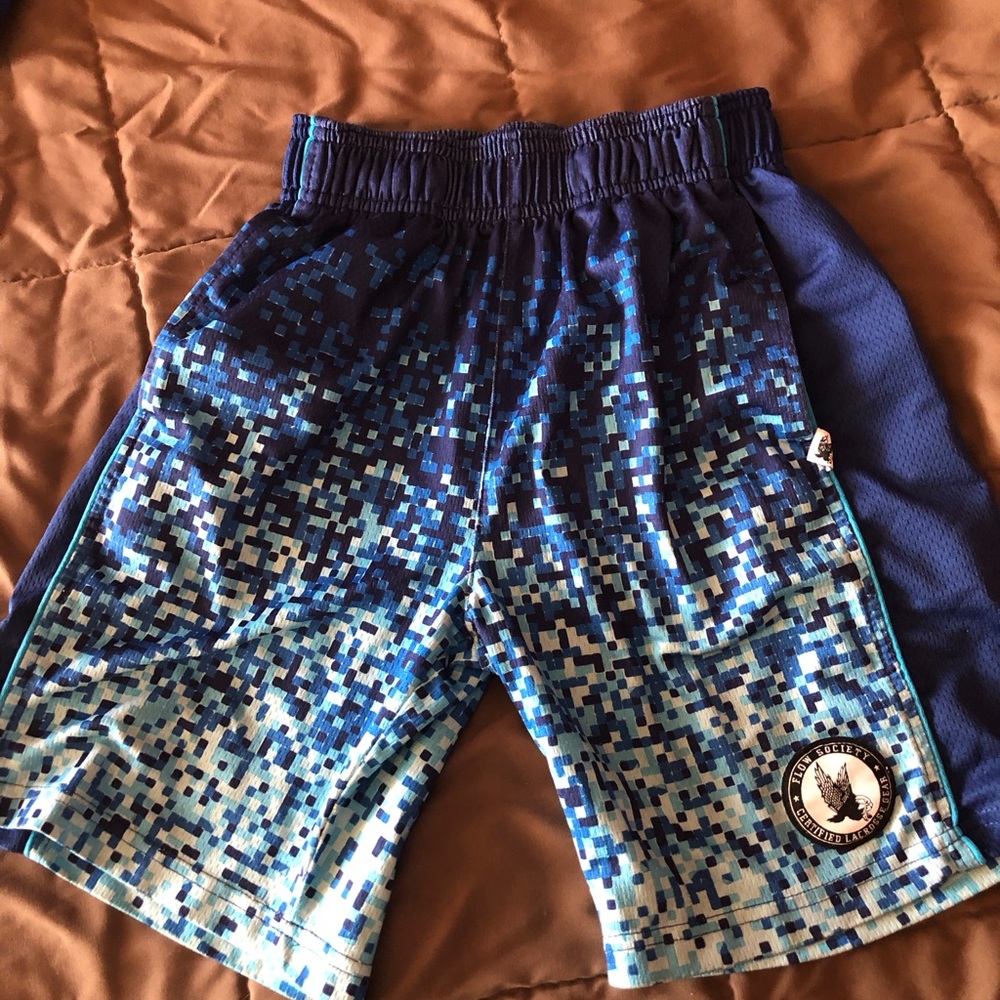Flow Society Blue Blocks Youth XS Shorts